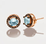 Orecchini in Argento 925 a lobo in stile antico con zircone acquamarina Collezione Novecento - BYSIMON gioielli