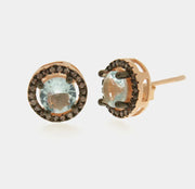 Orecchini in Argento 925 a lobo in stile antico con zircone acquamarina