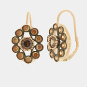 Orecchini in Argento 925 a lobo in stile antico con fiore e zirconi