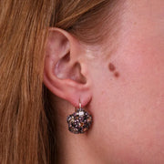 Orecchini in Argento 925  in stile antico con fiore e zirconi