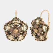 Orecchini in Argento 925  in stile antico con fiore e zirconi