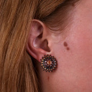 Orecchini in Argento 925 a lobo in stile antico con fiori e zirconi