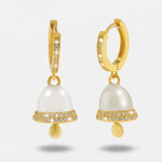 Orecchini in Argento 925 con campanella bianca e zirconi