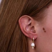 Orecchini in Argento 925 con campanella bianca con scritta AmoCapri