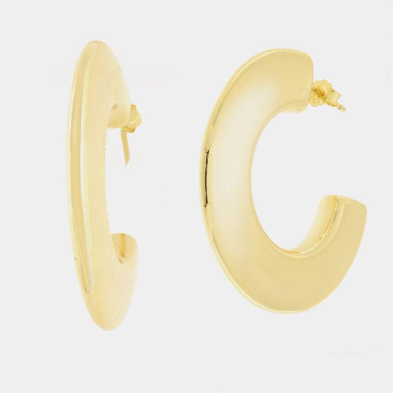 Orecchini in Argento 925 semicerchi schiacciati SIMEONE - gioiello BySimon