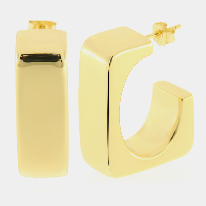 Orecchini in Argento 925 semicerchi quadrati SIMEONE - gioiello BySimon
