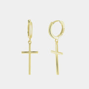 Orecchini in Argento 925 cerchietti con croce pendente