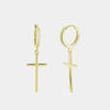 Orecchini in Argento 925 cerchietti con croce pendente