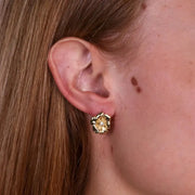 Orecchini in Argento 925 a forma di fiore con chiusura a scomparsa