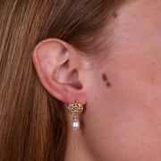 Orecchini in Argento 925 a lobo retato con perla pendente