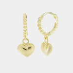 Orecchini in Argento 925 cerchietti incrociati con cuore pendente