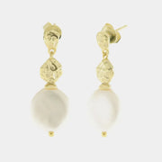 Orecchini in Argento 925 con perla schiacciata pendente