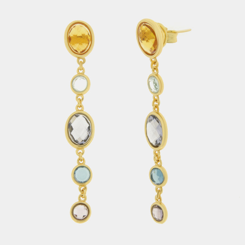 Orecchini in Argento 925 a lobo con zirconi pendenti