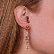 Orecchini in Argento 925 a lobo con zirconi pendenti