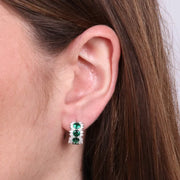 Orecchini in Argento 925 a cerchio con zirconi verde