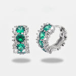 Orecchini argento 925 a cerchio con zirconi verde - BYSIMON gioielli