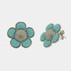 Orecchini in Argento 925 con fiore turchese a lobo