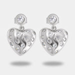 Orecchini in Argento 925 con cuore pendente - BYSIMON gioielli