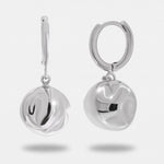 Orecchini in Argento 925 a cerchio con sfera pendente - BYSIMON gioielli