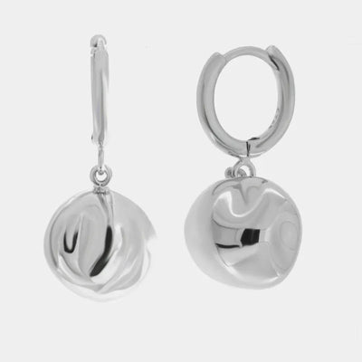 Orecchini in Argento 925 a cerchio con sfera pendente - BYSIMON gioielli
