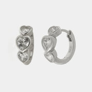 Orecchini in Argento 925 a cerchio con cuori