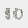 Orecchini in Argento 925 a cerchio con cuori