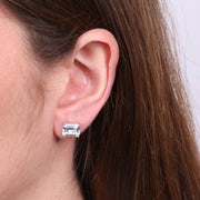 Orecchini in Argento 925 quadrato trasparente