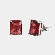 Orecchini in Argento 925 con zirconi rossi a lobo