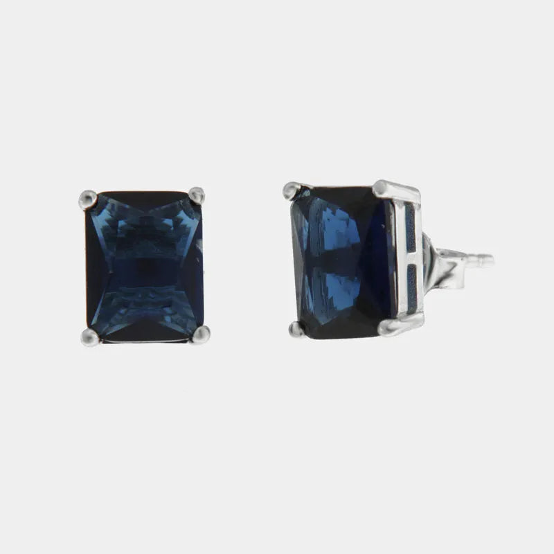 Orecchini in Argento 925 rettangolo blu