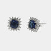 Orecchini in Argento 925 a lobo con zircone blu