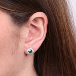 Orecchini in Argento 925 a lobo con zircone verde BYSIMON - gioiello BySimon