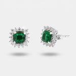 Orecchini in Argento 925 a lobo con zircone verde BYSIMON - gioiello BySimon