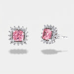 Orecchini in Argento 925 a lobo con zircone rosa - BYSIMON gioielli