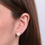 Orecchini in Argento 925 con trifoglio a lobo in madreperla