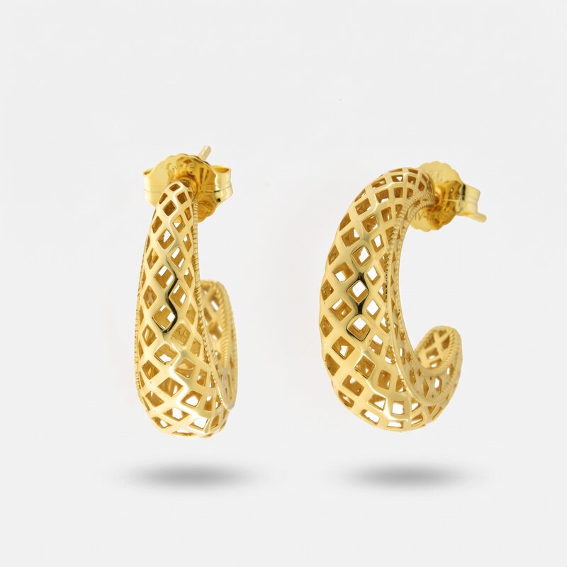 Orecchini in Argento 925 ovale traforato - BYSIMON gioielli