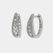 Orecchini in Argento 925 ovale con zirconi