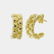 Orecchini in Argento 925 semi cerchio con cuori lucidi