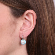 Orecchini in Argento 925 con quadrifoglio su base turchese