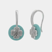 Orecchini in Argento 925 con quadrifoglio su base turchese