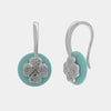 Orecchini in Argento 925 con quadrifoglio su base turchese