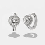 Orecchini in Argento 925 a cerchio con cuore - BYSIMON gioielli