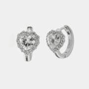 Orecchini in Argento 925 a cerchio con cuore