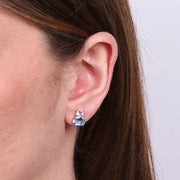 Orecchini in Argento 925 a obo con cristallo acqua