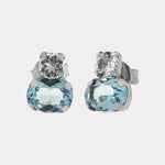 Orecchini in Argento 925 a obo con cristallo acqua BYSIMON - gioiello BySimon