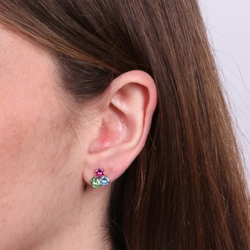 Orecchini in Argento 925 con cristalli colorati
