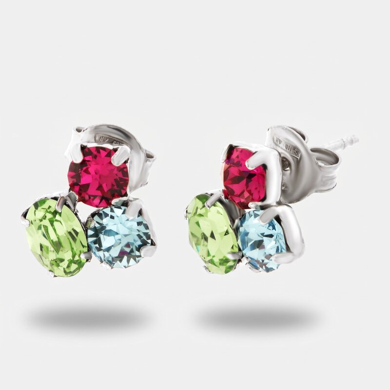 Orecchini argento 925 con cristalli colorati - BYSIMON gioielli