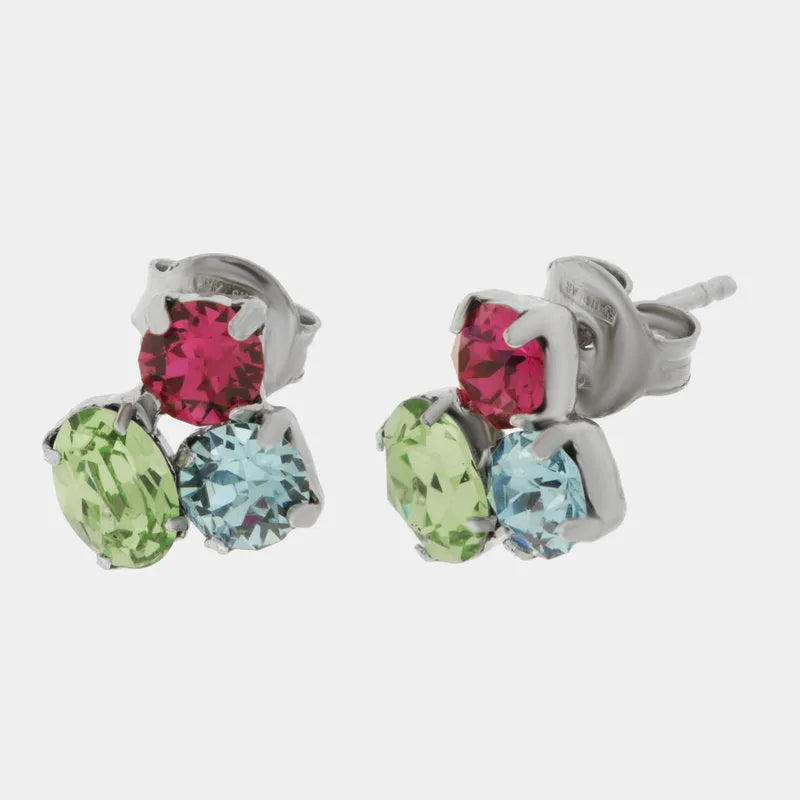 Orecchini in Argento 925 con cristalli colorati