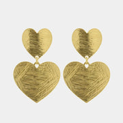 Orecchini in Argento 925 con cuori gold graffiati