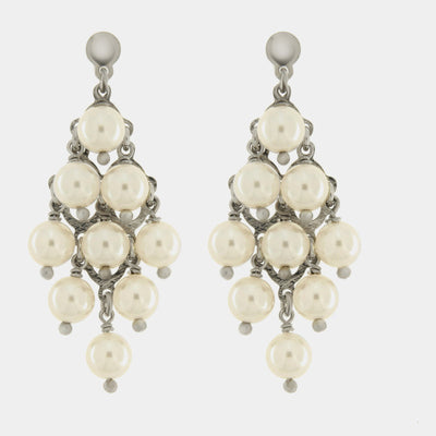 Orecchini argento 925 con perle e cristalli - BYSIMON gioielli