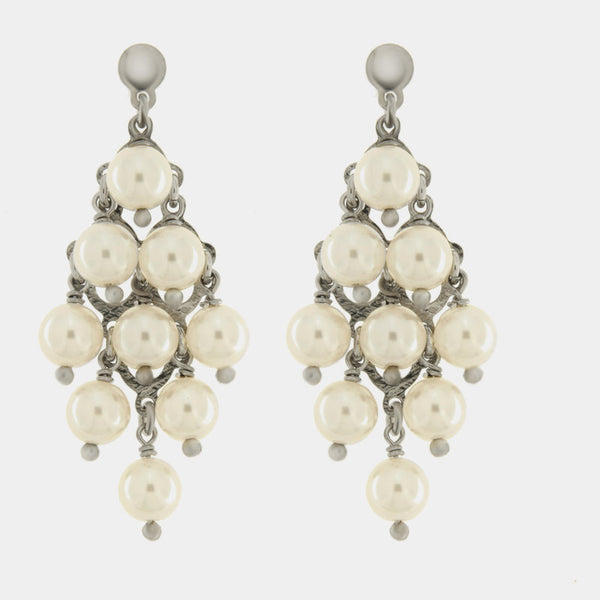 Orecchini argento 925 con perle e cristalli - BYSIMON gioielli
